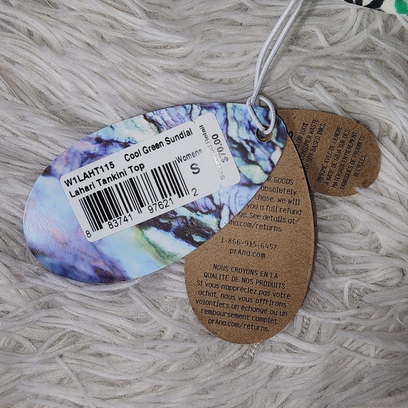 Small Green Prana Geometric Tankini Top - Picture 11 of 11